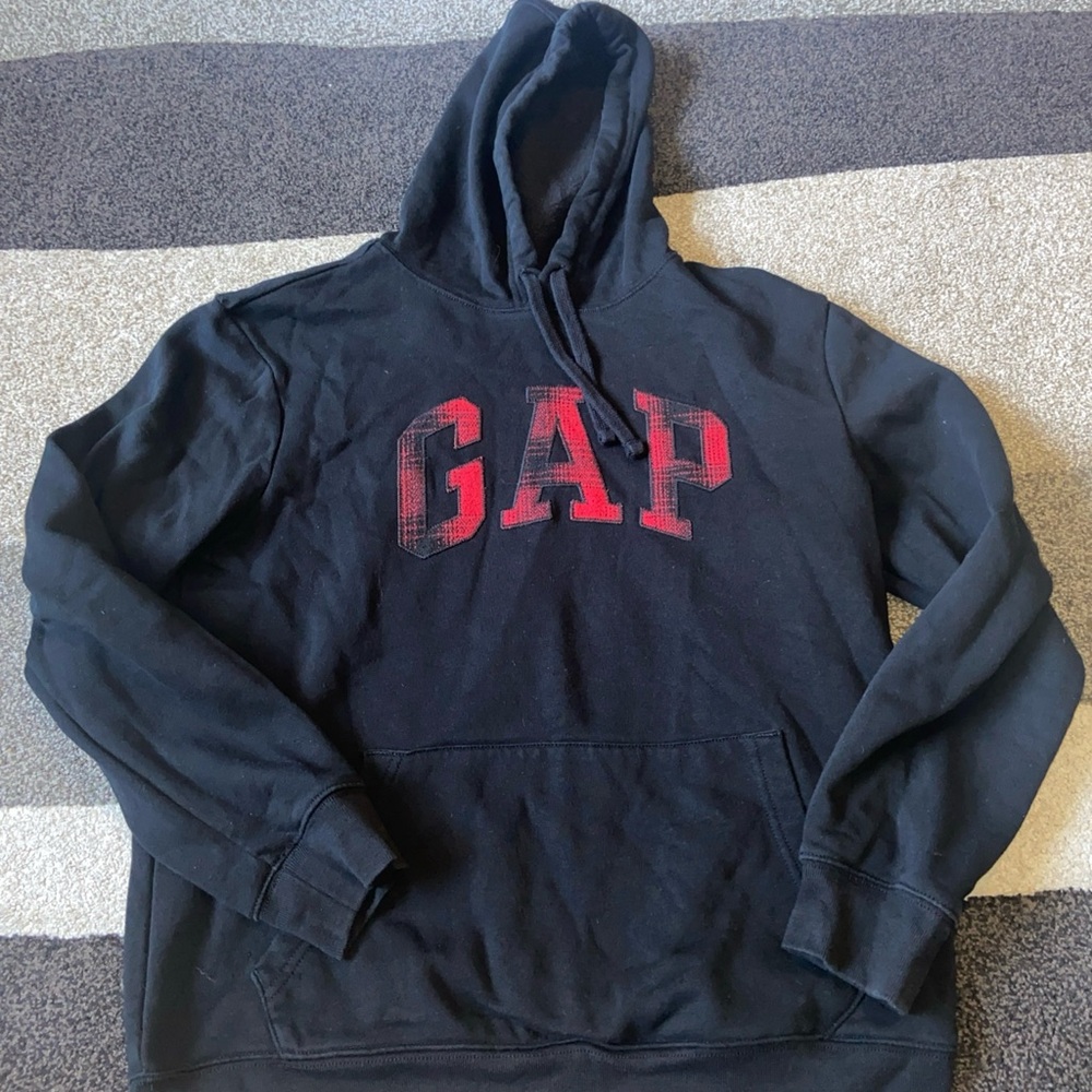 GAP Embroidered Retro Y2k Buffalo Plaid Letters Pullover Hoodie Small